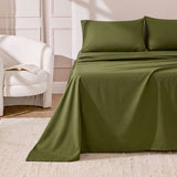 Hotel Soft Bed Sheet Set- Bedding Sheets & Pillowcases Breathable Bedding Wrinkle, Fade, Stain Resistant-Deep Pocket Flat Fitted Bed Sheet Set