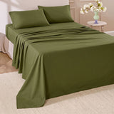 Hotel Soft Bed Sheet Set- Bedding Sheets & Pillowcases Breathable Bedding Wrinkle, Fade, Stain Resistant-Deep Pocket Flat Fitted Bed Sheet Set