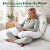 Giselle Bedding Pregnancy Pillow for Side Sleepers C-Shaped Body Pillow with Bamboo Fiber Cover, Maternity Pillow for Full Body Support, Belly and Waist Comfort