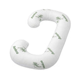 Giselle Bedding Pregnancy Pillow for Side Sleepers C-Shaped Body Pillow with Bamboo Fiber Cover, Maternity Pillow for Full Body Support, Belly and Waist Comfort