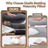 Giselle Bedding Pregnancy Pillow G-Shaped Full Body Pillow for Back and Belly Support Maternity Pillow with Removable Cover, Dark Grey 135x70 cm