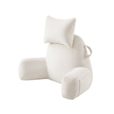 Giselle Bedding Reading Pillow with Detachable Neck Roll & Armrests Sit Up Pillow for Bed Back Support Pillow for Watching TV & Gaming Beige