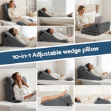 Giselle Bedding Adjustable Wedge Pillow Grey