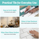 Artiss 3D Peel and Stick Wall Tiles Self Adhesive Subway Backsplash 10 Sheets, White
