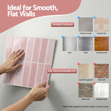 Artiss 3D Peel and Stick Wall Tiles Self Adhesive LinearGrid Backsplash 10 Sheets, Pink