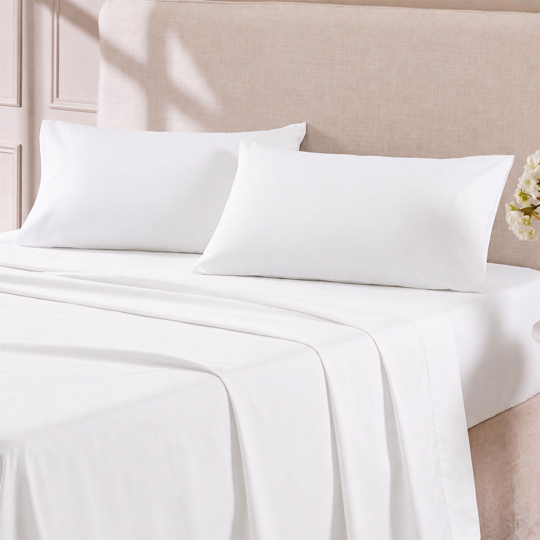 Hotel Soft Bed Sheet Set- Bedding Sheets & Pillowcases Breathable Bedding Wrinkle, Fade, Stain Resistant-Deep Pocket Flat Fitted Bed Sheet Set