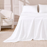 Hotel Soft Bed Sheet Set- Bedding Sheets & Pillowcases Breathable Bedding Wrinkle, Fade, Stain Resistant-Deep Pocket Flat Fitted Bed Sheet Set