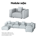 Artiss Modular Sofa Chaise Set 2-Seater Grey