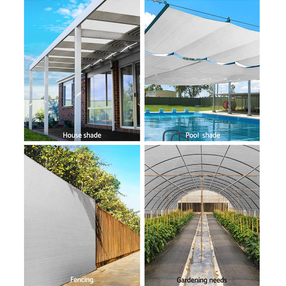 Instahut 30% Shade Cloth 3.66x30m Shadecloth Wide Heavy Duty White