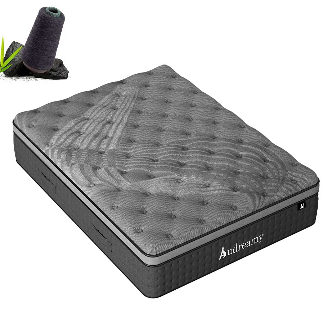 Audreamy Siena Mattress – 35cm Plush Euro Top Bamboo Charcoal Fabric 7-Zone Pocket Spring Medium Firm