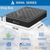 Audreamy Siena Mattress – 35cm Plush Euro Top Bamboo Charcoal Fabric 7-Zone Pocket Spring Medium Firm (King)