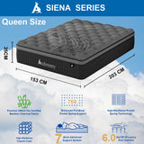 Audreamy Siena Mattress – 35cm Plush Euro Top Bamboo Charcoal Fabric 7-Zone Pocket Spring Medium Firm (Queen)