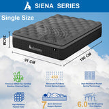 Audreamy Siena Mattress – 35cm Plush Euro Top Bamboo Charcoal Fabric 7-Zone Pocket Spring Medium Firm (Single) Pre-Order NOW – Ships by 30/08/2025