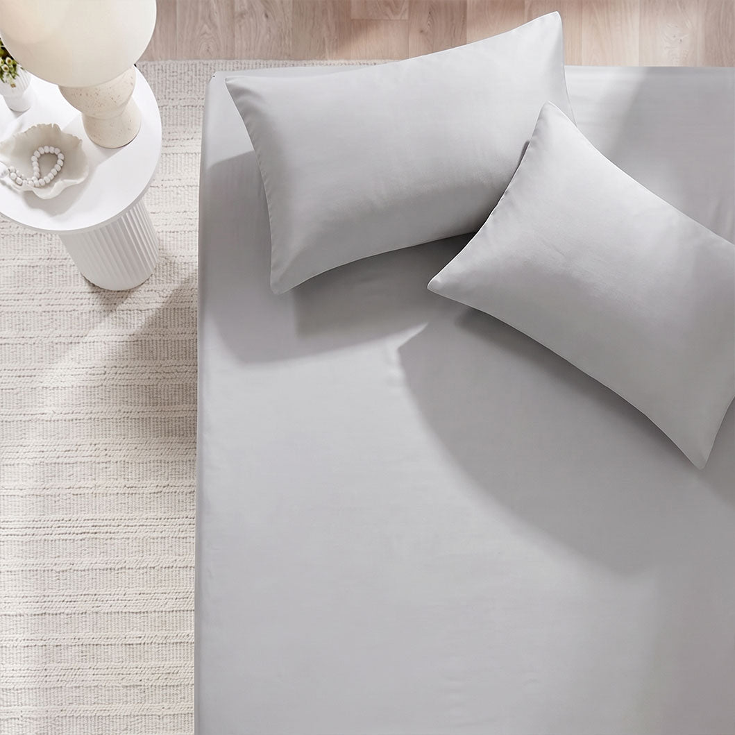 3 Piece Hotel Bamboo Cooling Fitted Sheet Set & Pillowcase -Ultra Soft 2000TC Breathable Fitted Bed Sheets Set with 37 Centimetre Deep Pocket-Cooling Sheets for Hot Sleepers(Grey,Double) (Copy)