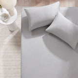 3 Piece Hotel Bamboo Cooling Fitted Sheet Set & Pillowcase -Ultra Soft 2000TC Breathable Fitted Bed Sheets Set with 37 Centimetre Deep Pocket-Cooling Sheets for Hot Sleepers(Grey,Double) (Copy)