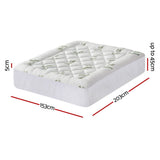 Giselle Bedding 5cm Pillowtop Mattress Topper 1000GSM Thick Soft Bamboo Cooling Pad for Back Pain Relief & Guest Bed, Washable Overfilled Cover with 45cm Deep Pocket Queen