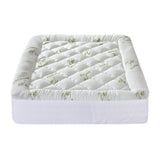 Giselle Bedding 5cm Pillowtop Mattress Topper 1000GSM Thick Soft Bamboo Cooling Pad for Back Pain Relief & Guest Bed, Washable Overfilled Cover with 45cm Deep Pocket Queen