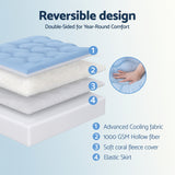 Giselle Bedding Pillowtop Mattress Topper 5cm Reversible Cooling & Soft Coral Fleece Pad for Back Pain Relief, Washable Skin-friendly Bed Protector with 45cm Deep Pocket King