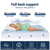 Giselle Bedding Pillowtop Mattress Topper 5cm Reversible Cooling & Soft Coral Fleece Pad for Back Pain Relief, Washable Skin-friendly Bed Protector with 45cm Deep Pocket Queen