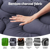 Giselle Bedding 5cm Pillowtop Topper Bamboo Polyester Blend Fibre Pad for Back Pain Relief Washable Overfilled Bed Protector 500GSM Double