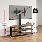 Artiss Corner TV Stand 32-70" w/ Mount LED Lights & Power Outlet Space Saving