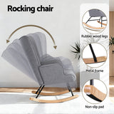 Artiss Rocking Armchair Nursing Chair Linen Fabric Grey