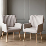 Artiss 2X Armchair Faux Fabric Beige