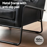 Artiss Armchair Accent Chair PU Leather Wingback Black