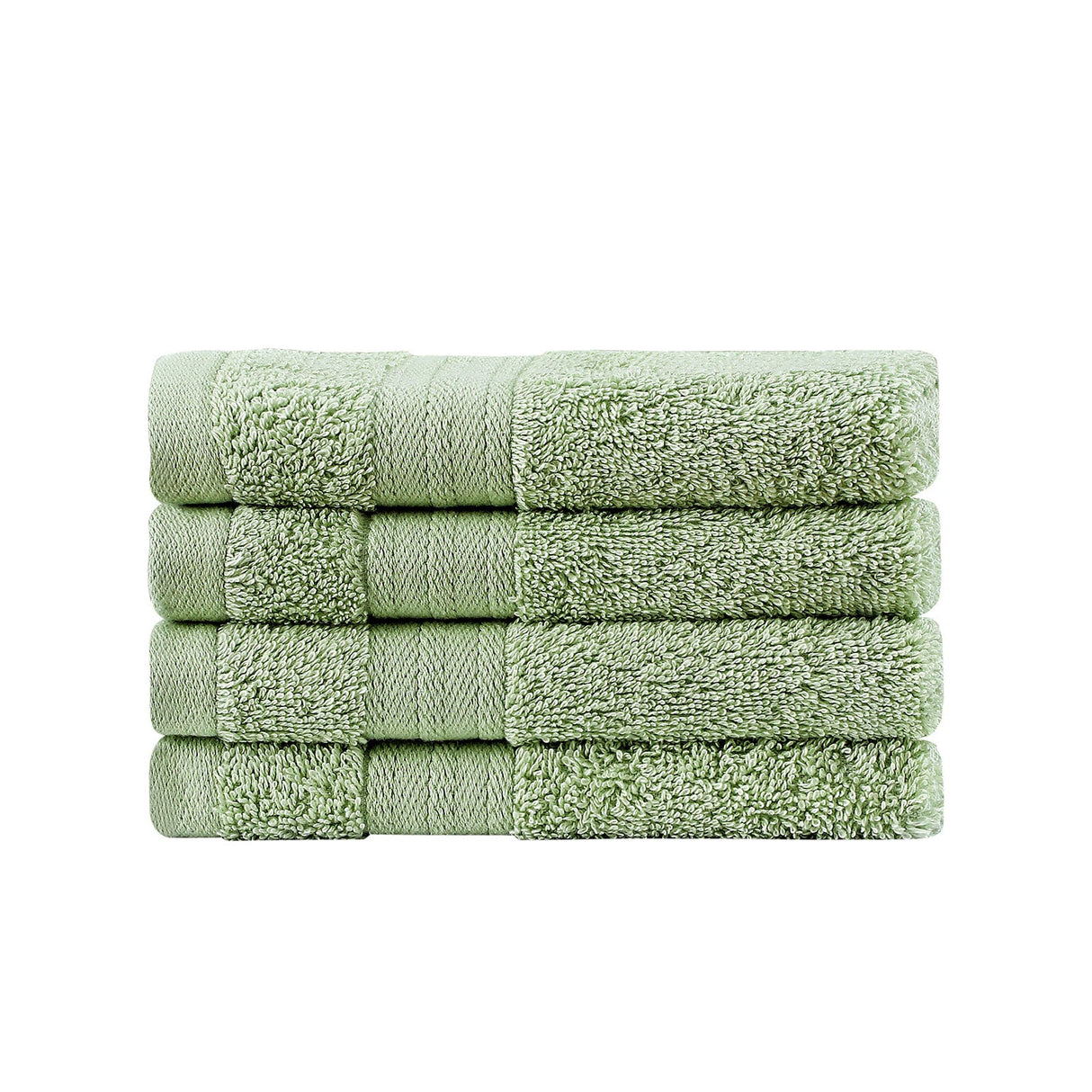 Samland Premium Cotton Washcloths 4-Pack Quick-Dry Face Towels Set-Green