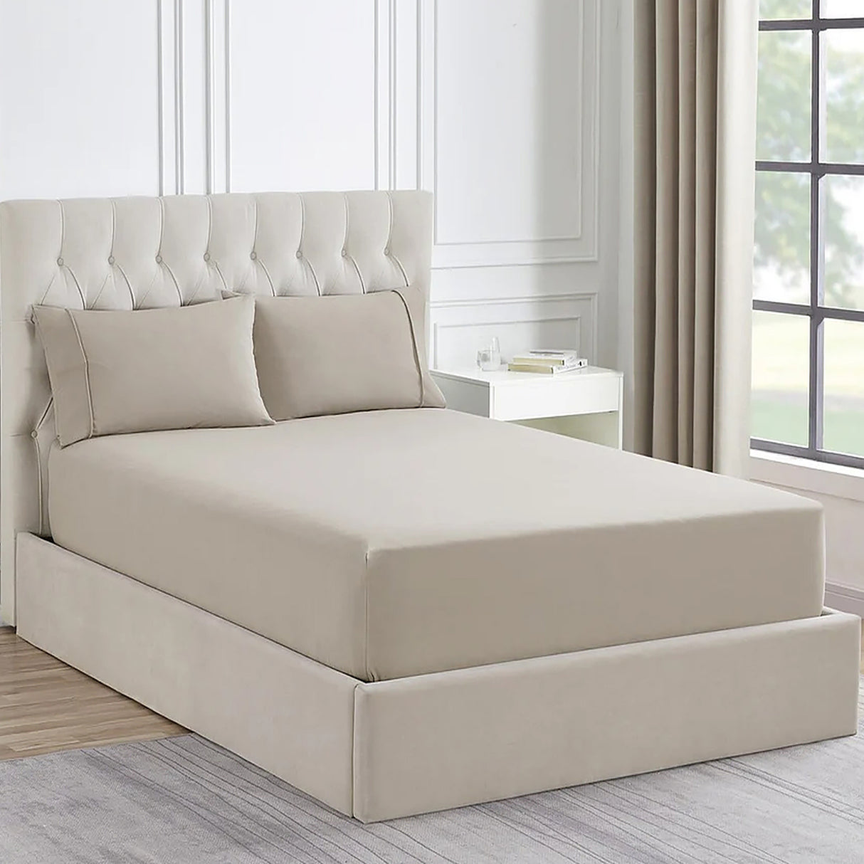 Ddecor Home 1500 Thread count Premium Cotton Blend Sand Queen Combo Set by Ddecor Home