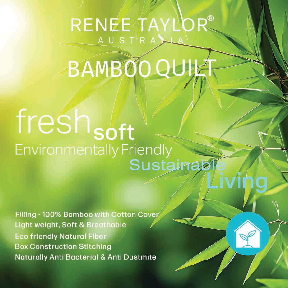 400 GSM All Seasons Natural Bamboo Queen Quilt by Renee Taylor