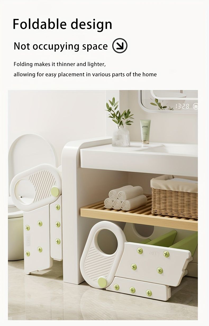 White children's washing stairs, kids bathroom steps, toddler step stool, bathroom stool for kids, child hygiene steps, kids self-care steps, bathroom ladder for kids