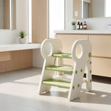 White children's washing stairs, kids bathroom steps, toddler step stool, bathroom stool for kids, child hygiene steps, kids self-care steps, bathroom ladder for kids