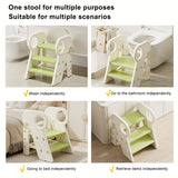 White children's washing stairs, kids bathroom steps, toddler step stool, bathroom stool for kids, child hygiene steps, kids self-care steps, bathroom ladder for kids