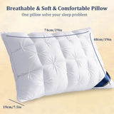 Luxury Pillow Quilted Pillow High-Quality Pillow Comfortable Pillow Bedding - White - Size 600g low pillow