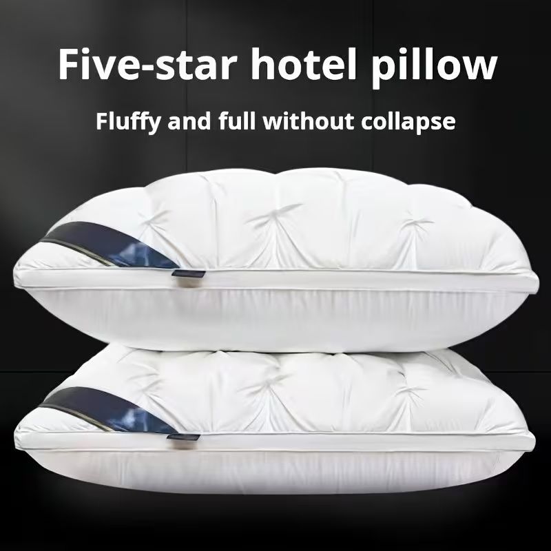Luxury Pillow Quilted Pillow High-Quality Pillow Comfortable Pillow Bedding - White - Size 700g medium pillow