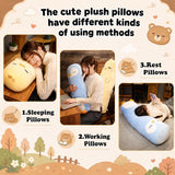 Long-Shaped Pillow Plush Pillow Hugging Pillow Soft Pillow Sleeping Pillow Gift - Gray - Size 33in