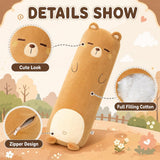 Long-Shaped Pillow Plush Pillow Hugging Pillow Soft Pillow Sleeping Pillow Gift - Gray - Size 39in