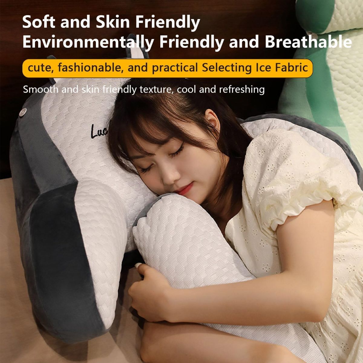 Reading Pillow for Kid Or Adult Large Back Pillow for Sitting Up in Bed Detachable Neck Roll with Arms Large Bed Rest Pillow Back Pillow for Sitting in Bed Watching TV Reading - Pink - Size 60*40CM