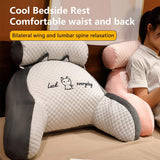 Reading Pillow for Kid Or Adult Large Back Pillow for Sitting Up in Bed Detachable Neck Roll with Arms Large Bed Rest Pillow Back Pillow for Sitting in Bed Watching TV Reading - Pink - Size 60*40CM