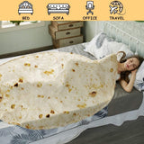 Burritos Tortilla Throw Blanket(Beige), Novelty Funny Round Blanket for Adults & Kids, Soft Flannel Tortilla Wrap Blanket（47",Baby）