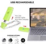 Rechargeable LED Book Light with Dimmable Warm White & Amber Modes – USB-Powered Clip-On Reading Lamp for Books, Sheet Music & Travel (Green)