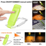 Rechargeable LED Book Light with Dimmable Warm White & Amber Modes – USB-Powered Clip-On Reading Lamp for Books, Sheet Music & Travel (Green)