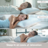 King Size Cooling Pillow with Shredded Memory Foam & Gel Infusion – Adjustable Loft, Breathable Dual-Sided Cover, 20" x 36" (Blue) | Other Sizes Available in Store