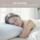 Queen Size Cooling Pillow with Shredded Memory Foam & Gel Infusion – Adjustable Loft, Breathable Dual-Sided Cover, 20" x 30" (Blue) | Other Sizes Available in Store