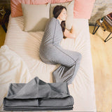 Hooded Sleep Pod: Kids Wearable Blanket – Comfy Hooded Cocoon, Cooling, Machine Washable (Grey, 150×40cm)
