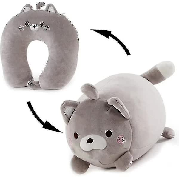Children's Travel Pillow 2 in 1 Convertible Neck Pillow for Kids Airplane Car Travel