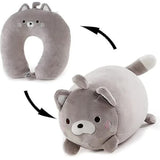 Children's Travel Pillow 2 in 1 Convertible Neck Pillow for Kids Airplane Car Travel