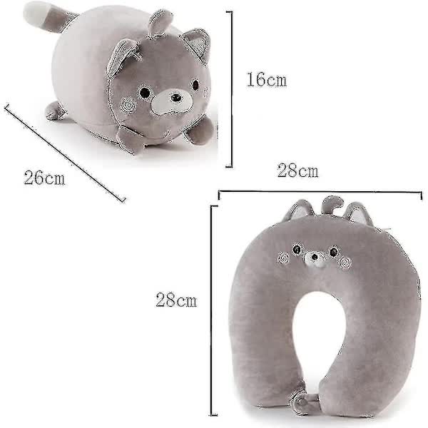 Children's Travel Pillow 2 in 1 Convertible Neck Pillow for Kids Airplane Car Travel
