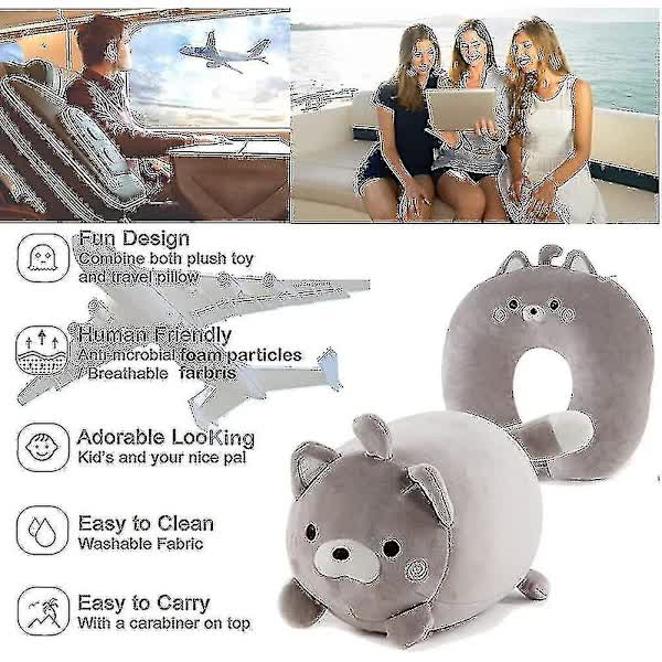 Children's Travel Pillow 2 in 1 Convertible Neck Pillow for Kids Airplane Car Travel